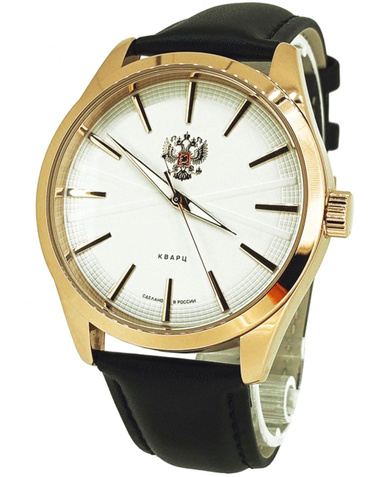 Слава Слава Традиция 2559612/300-2035  2559612/300-2035 кварцевые мужские часы белый циферблат, браслет кожаный — вид спереди